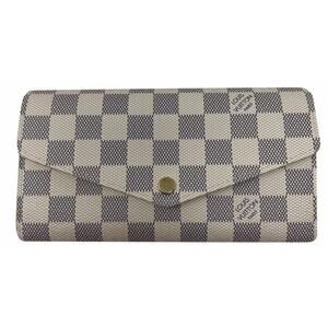 LOUIS VUITTON Damier Azur Sarah Wallet White
